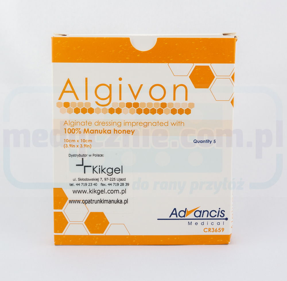 Algivon 10*10cm medicazione in alginato con miele di Manuka 1pc