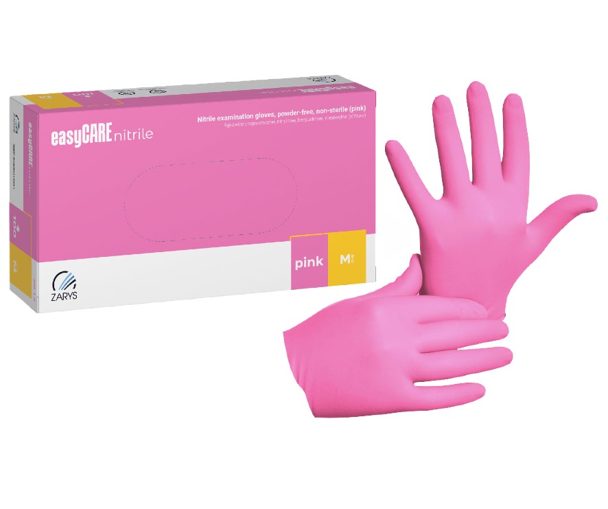 Rosa M 100 pezzi di guanti in nitrile senza polvere EasyCare