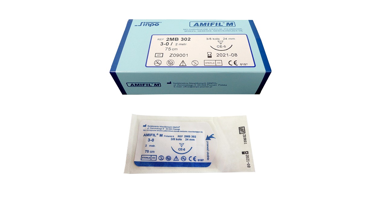 Filo chirurgico non assorbibile Amfil 4/0 75cm triangolare 3/8 cerchio 24mm 1pc