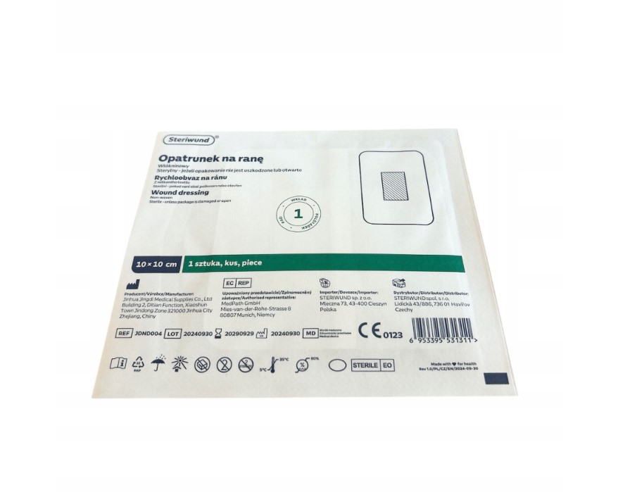 Medicazione con tampone assorbente STERIWUND 10cm x 10cm 25 pz.