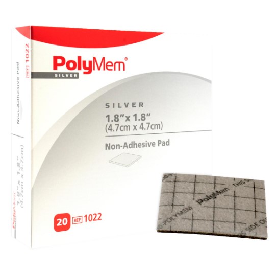 PolyMem Argento 1022 Tampone non adesivo 4,7x4,7cm 1pc