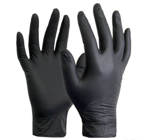 Guanti in nitrile neri XL 100 pezzi senza polvere