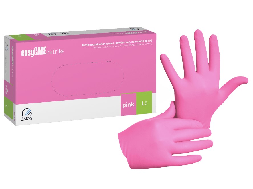 Rosa L 100 pezzi guanti in nitrile senza polvere EasyCare