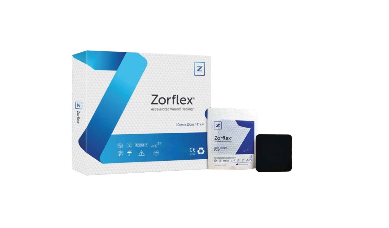 Zorflex 10*20cm 1pc 100% medicazione a contatto con carbone attivo