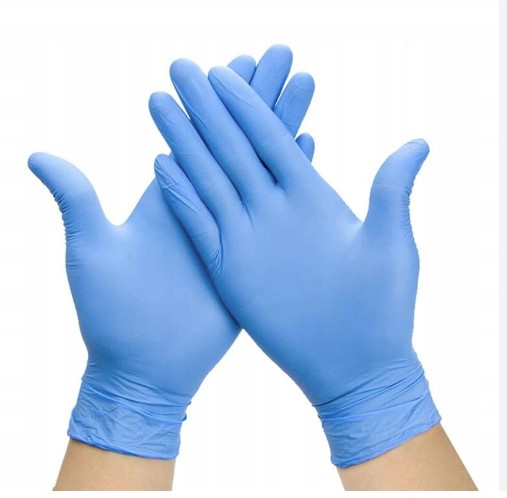 Guanti in nitrile blu M 100 pezzi Polnet
