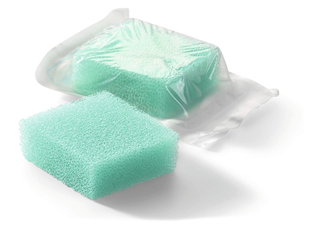 Ligasano verde sterile 5 x 5 x 2 cm 1pc spugna per la pulizia delle ferite