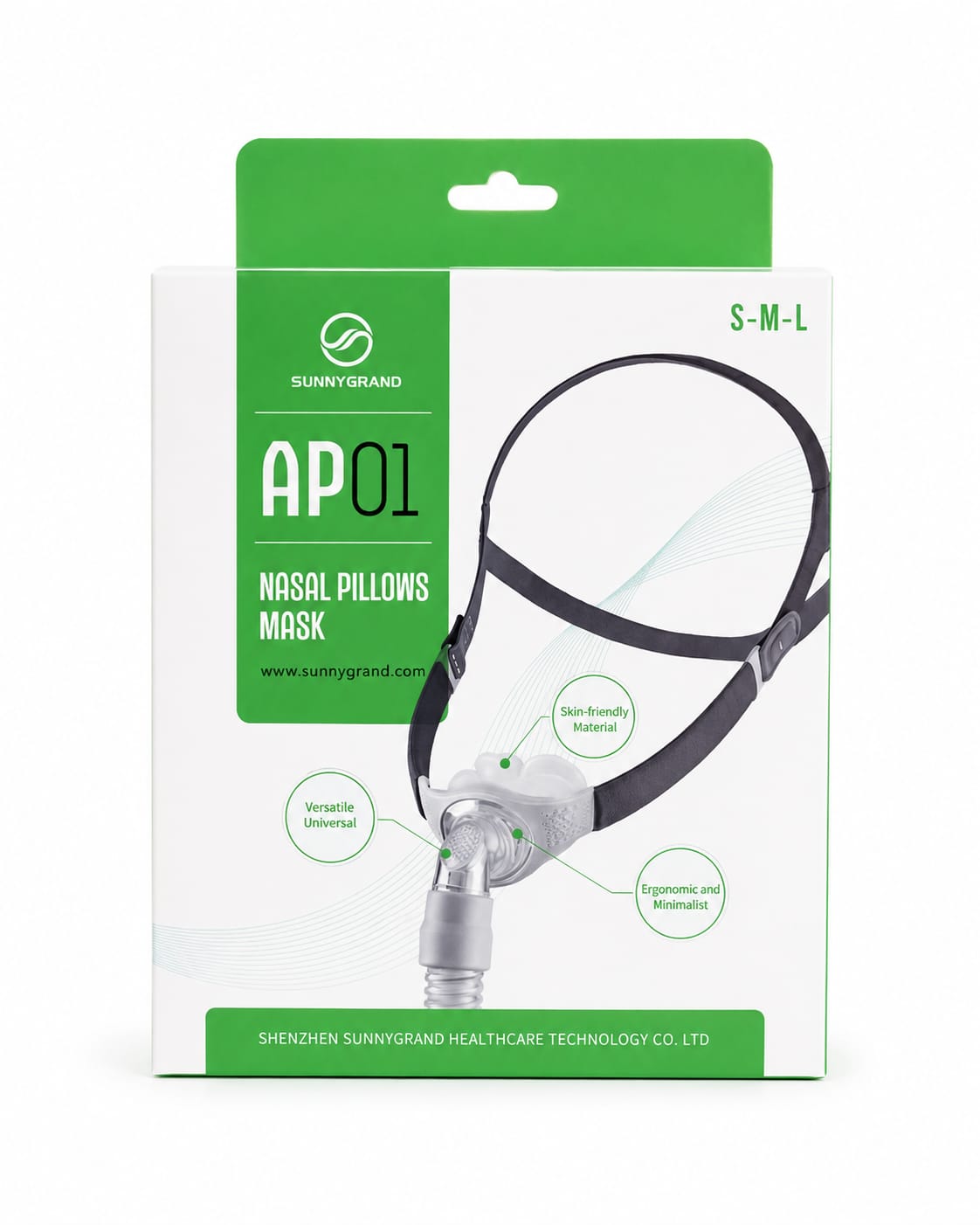 Maschera nasale con cuscinetti AP01 S-M-L