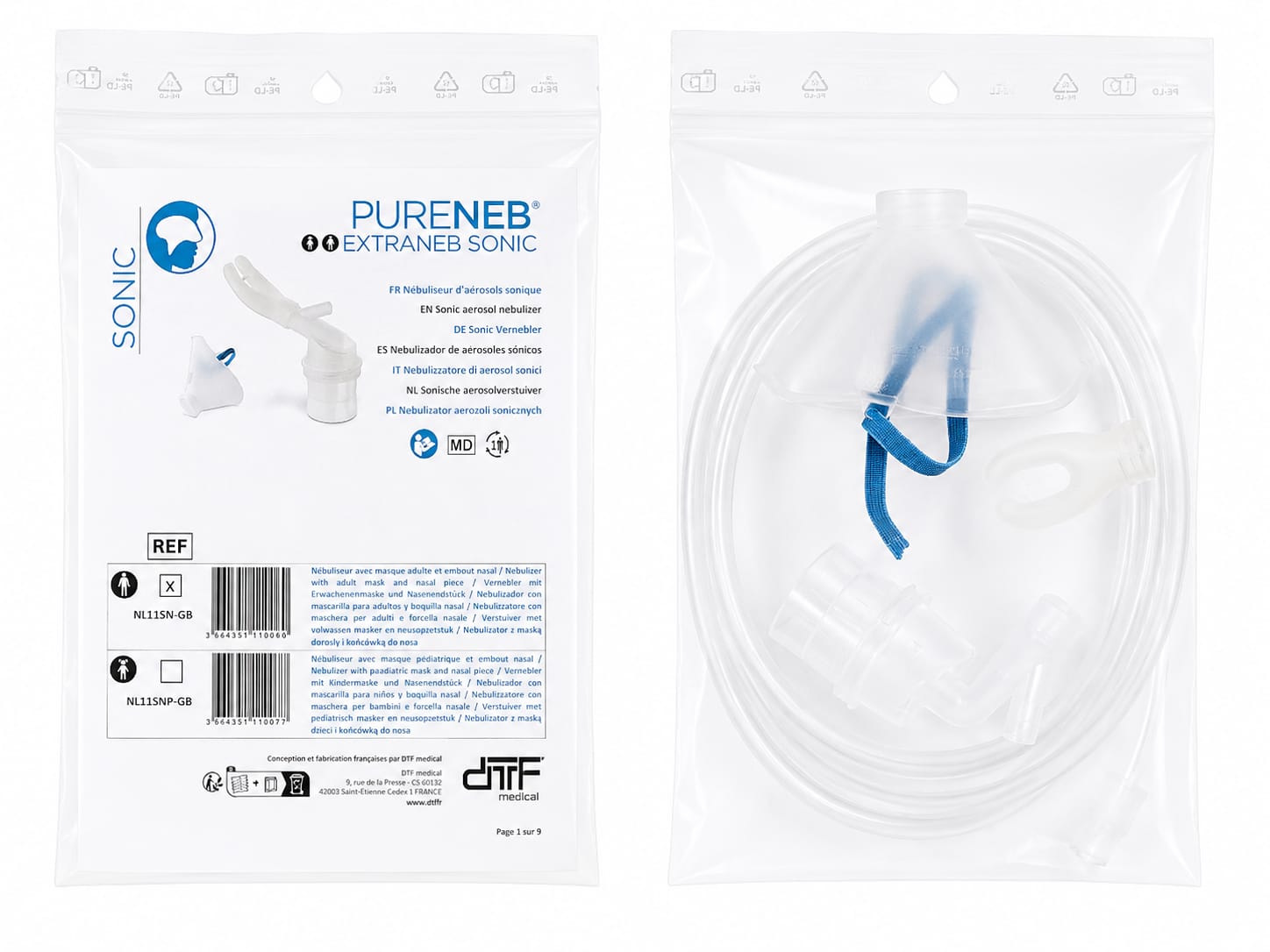 Kit di nebulizzazione per l'inalatore per adulti AEROSONIC+ NL11SN-GB
