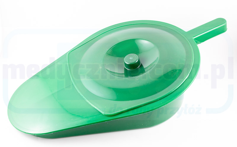 Bacinella sanitaria con coperchio in plastica verde