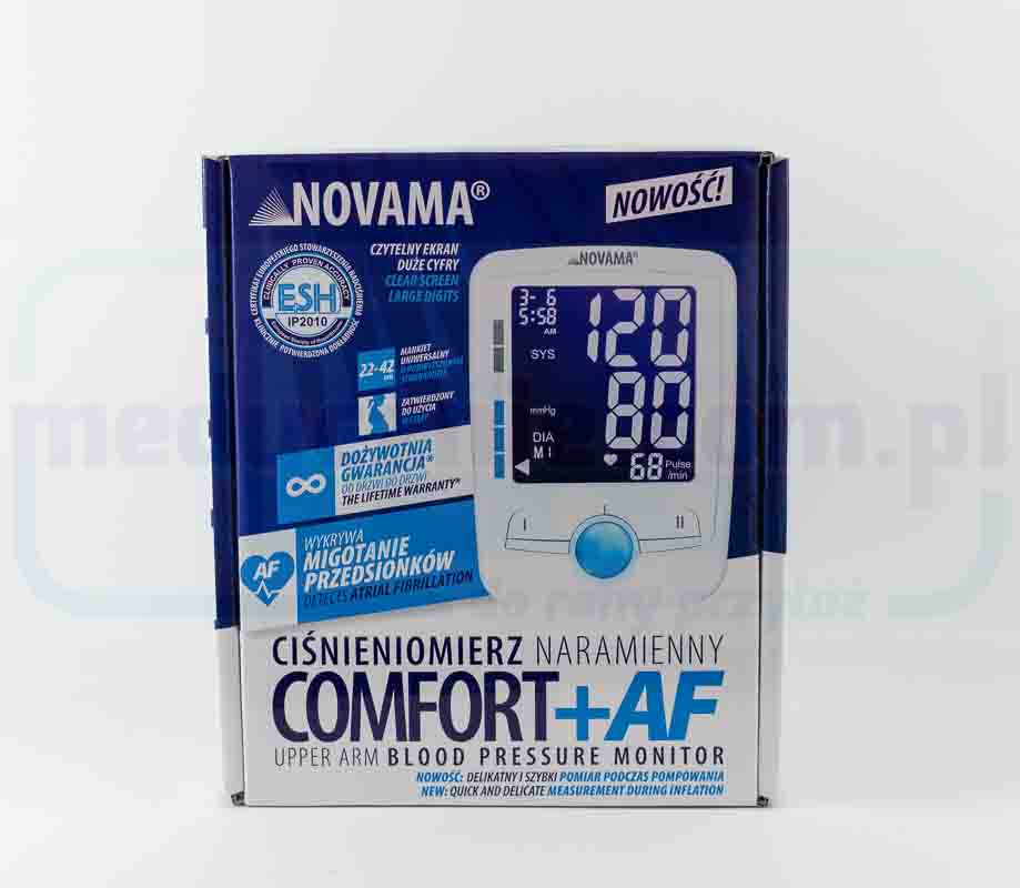 Il misuratore di pressione elettronico NOVAMA COMFORT+ AF IHB con alimentatore rileva la fibrillazione atriale