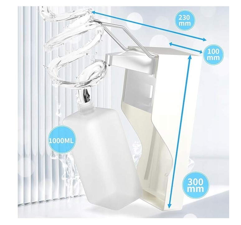 Dispenser a gomito per disinfettante liquido/gel o sapone, montaggio a parete capacità 1L - immagine 2