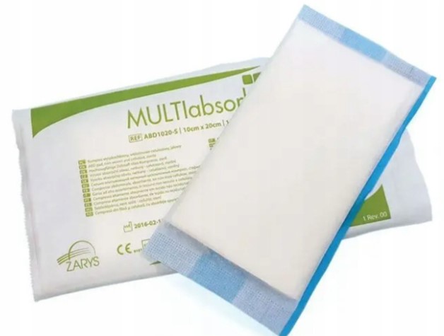 MULTIabsorb S 10cm x 20cm 1pc Impacco ad alta assorbenza; cellulosa non tessuta, sterile