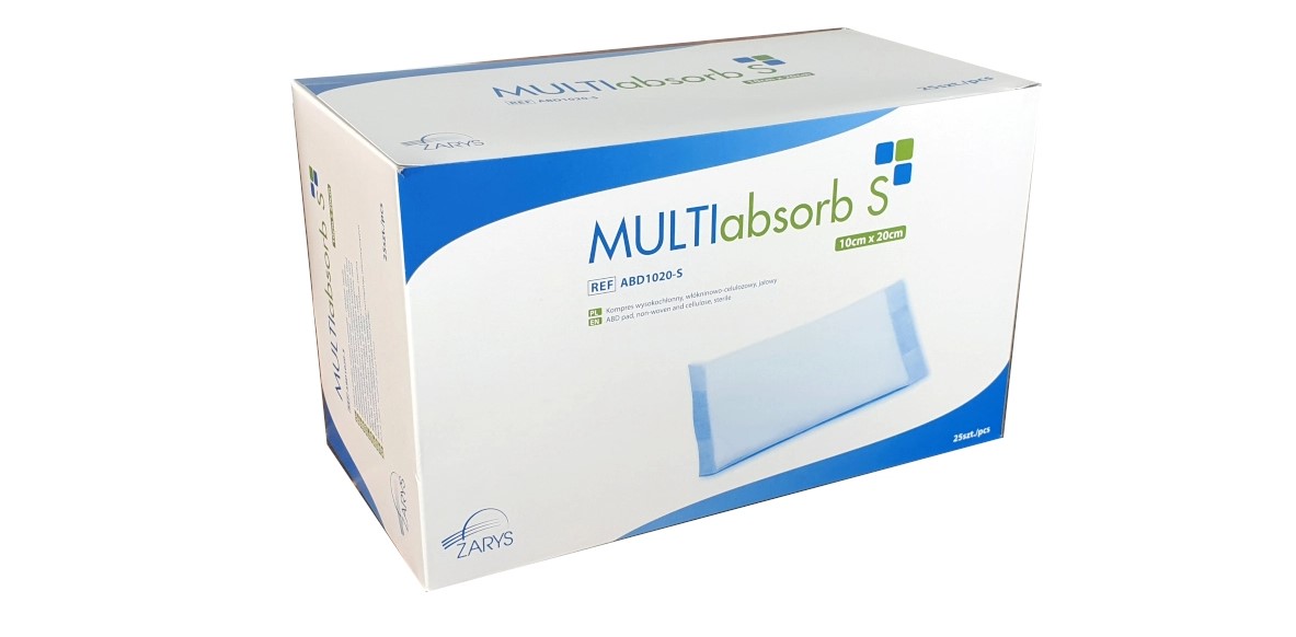 MULTIabsorb S 10cm x 20cm 1pc Impacco ad alta assorbenza; cellulosa non tessuta, sterile - immagine 2