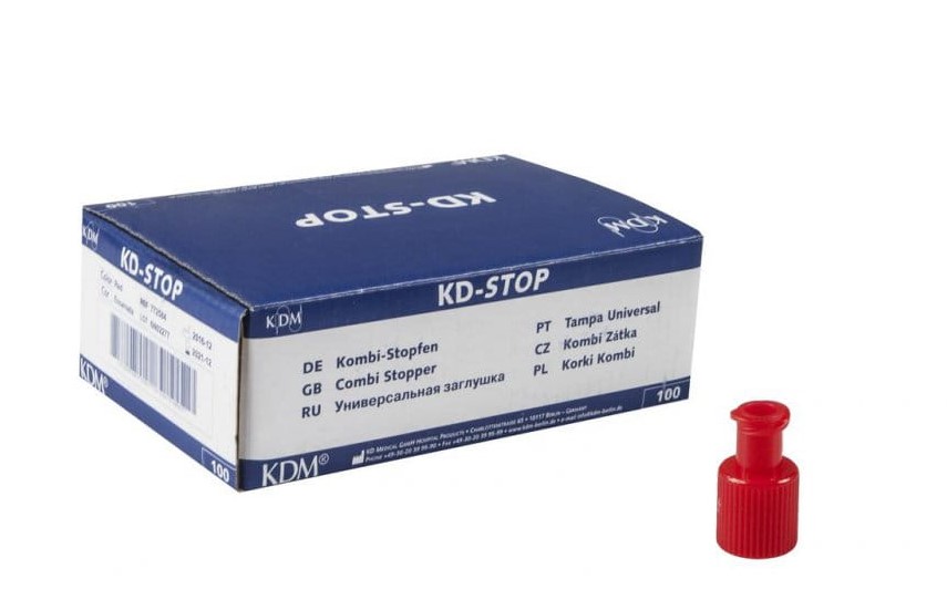 Tappi per siringhe Luer-Lock sterili COMBI rosso 100pz KD-STOP