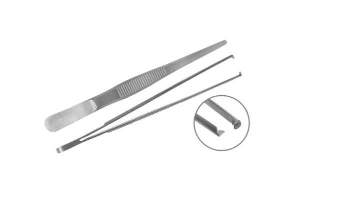 Pinzetta chirurgica in metallo da 16 cm