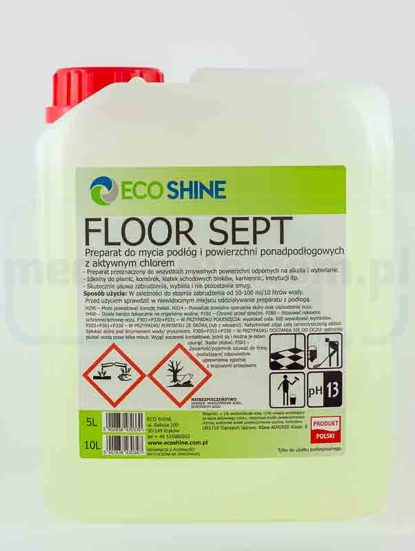 Detergente per pavimenti con cloro attivo - Floor Sept 5L ECO SHINE