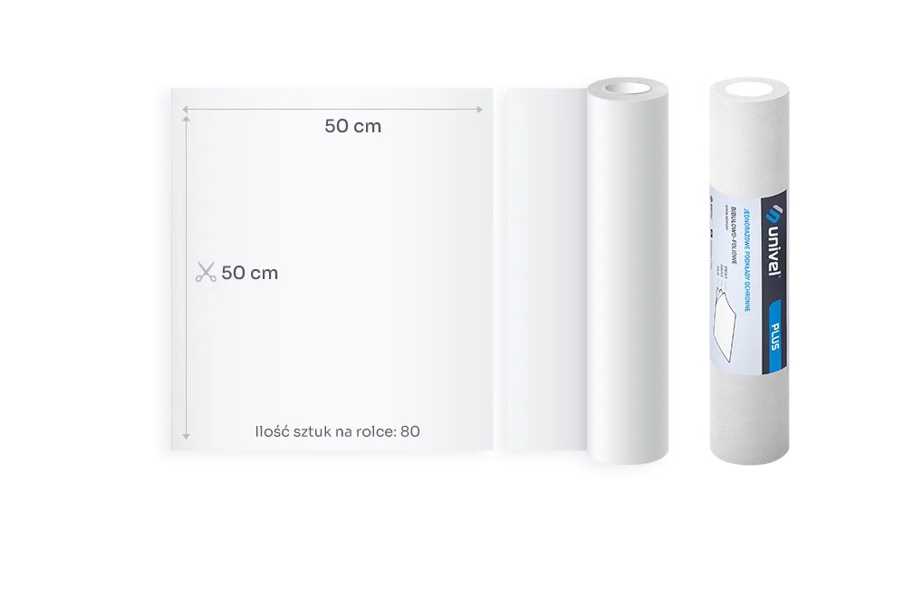 UNIVEL PLUS sottofondo 2x carta velina 1x pellicola 50cm x 50m Bianco