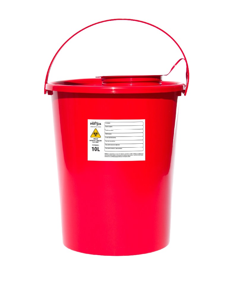Contenitore per rifiuti medici 10L rotondo 1pc