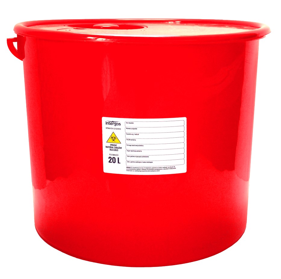 Contenitore per rifiuti medici 20L rotondo 1pc