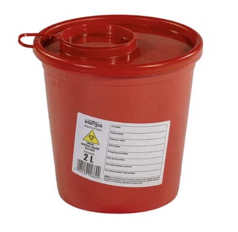 Contenitore per rifiuti medici 2L rotondo 1pc