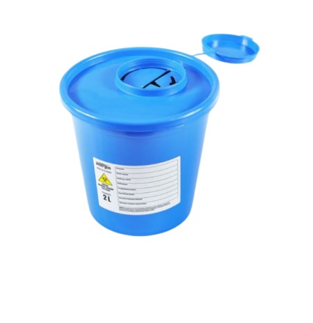 Contenitore per rifiuti medici 2L rotondo 1pc BLU