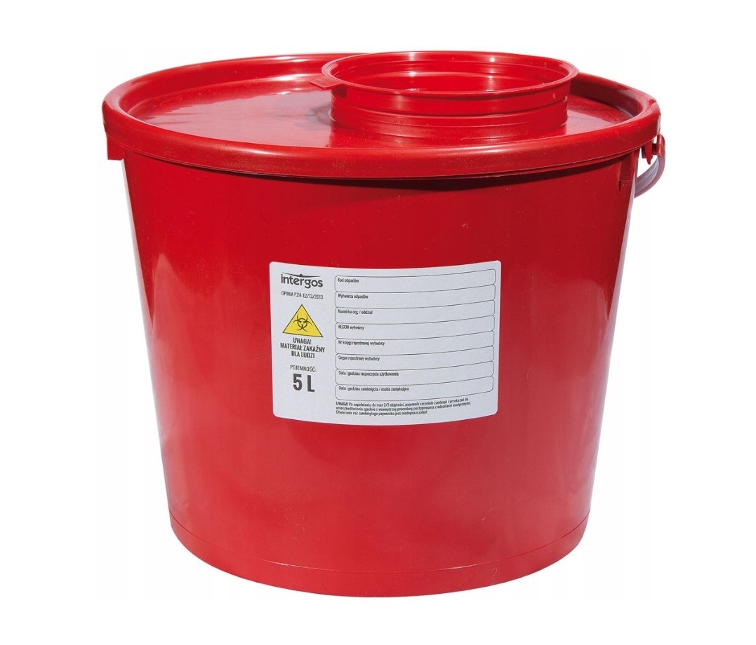 Contenitore per rifiuti medici 5L rotondo 1pc